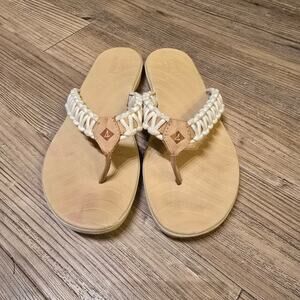 Sperry Women's Seabrook Current Flip- Flop Rope Sandal - White sz 7.5